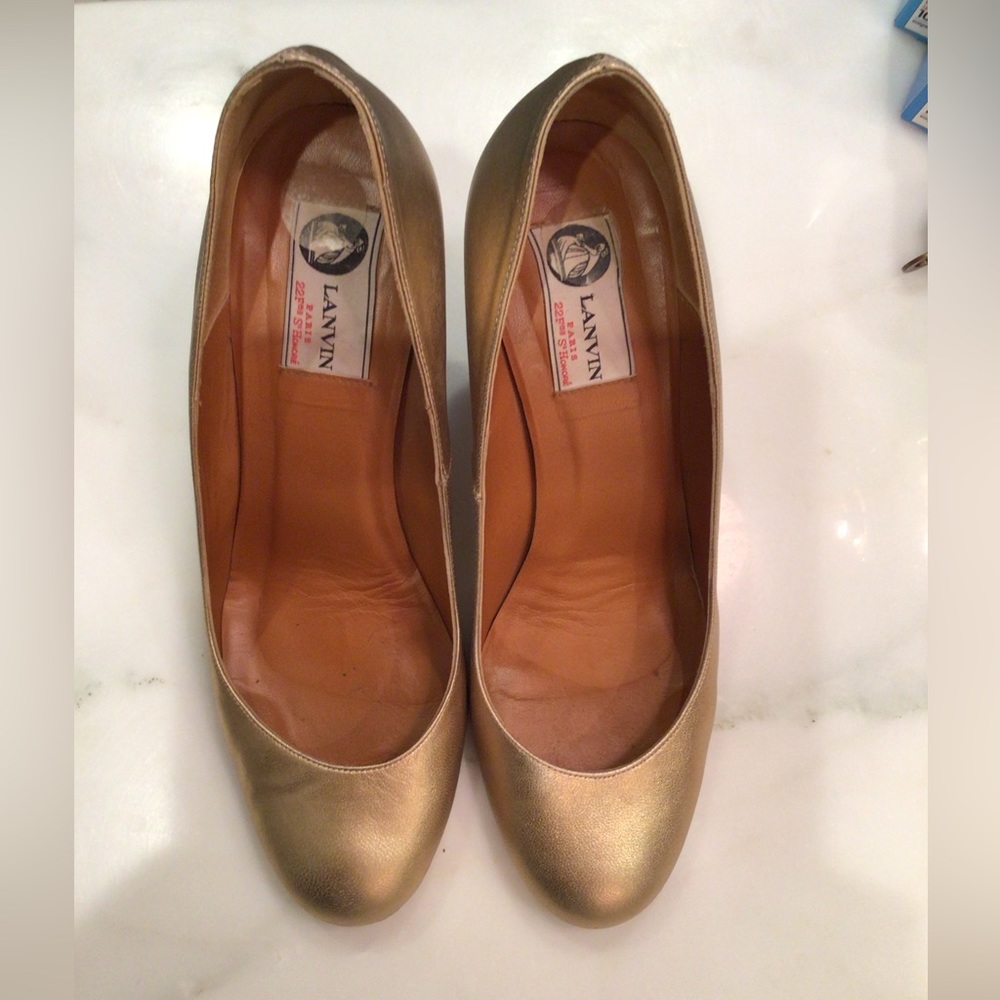 Lanvin gold espadrille 38